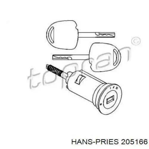 205166 Hans Pries (Topran) cilindro de cierre, cerradura de encendido