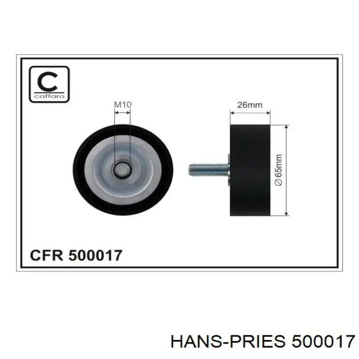 500 017 Hans Pries (Topran) silentblock de brazo de suspensión delantero superior