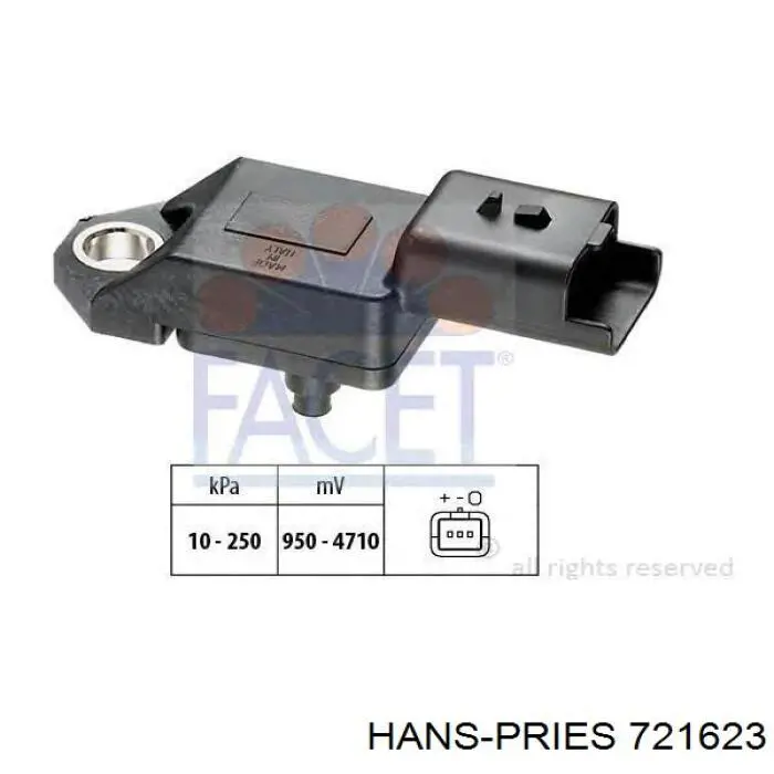 721623 Hans Pries (Topran) sensor de presion del colector de admision