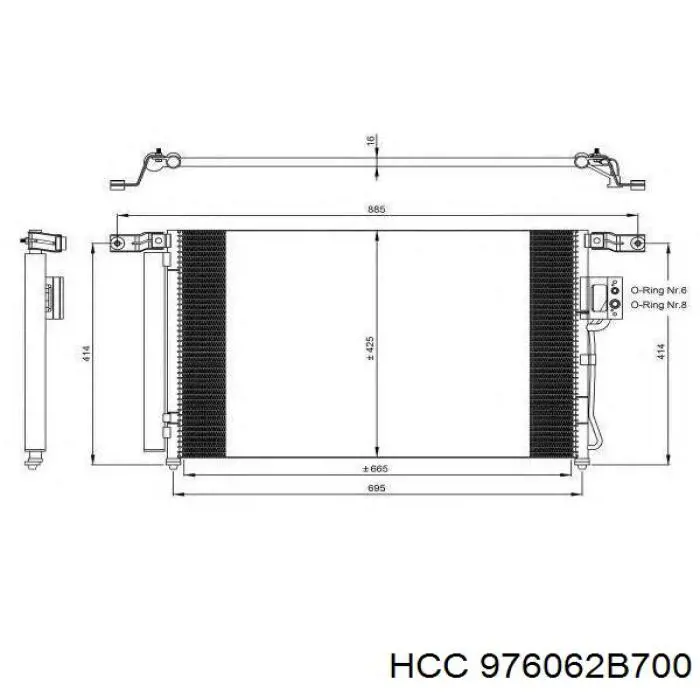 S976062B700 Hyundai/Kia condensador aire acondicionado