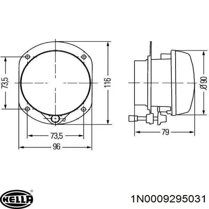 1N0009295031 HELLA faro antiniebla izquierdo