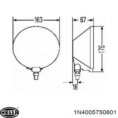 1N4005750601 HELLA faro antiniebla izquierdo/derecho (universal)