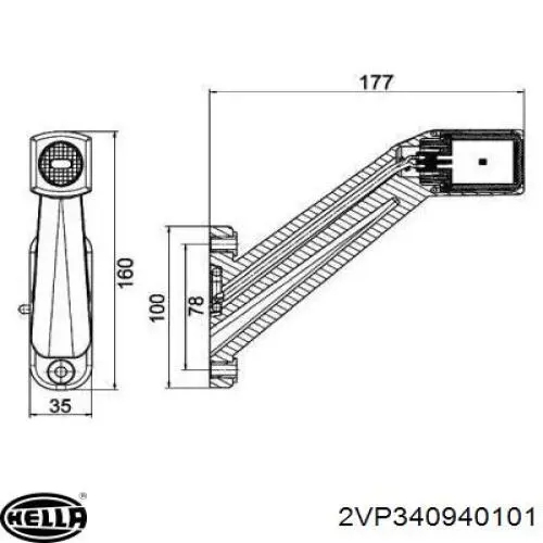 2VP340 940-101 HELLA piloto posterior derecho