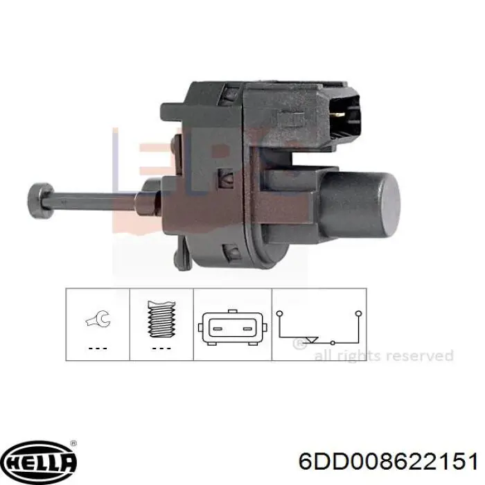 6DD 008 622-151 HELLA interruptor luz de freno