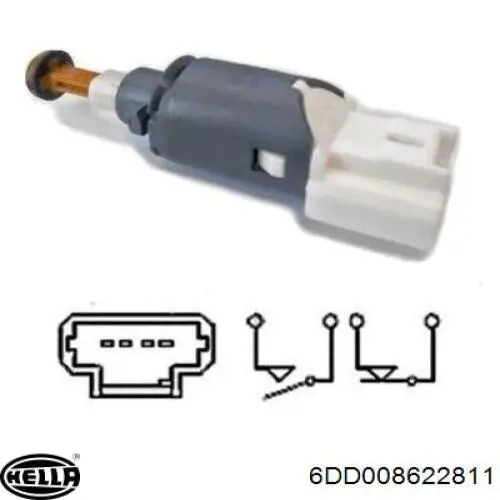 6DD 008 622-811 HELLA interruptor luz de freno