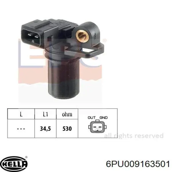 6PU 009 163-501 HELLA sensor de posición del cigüeñal