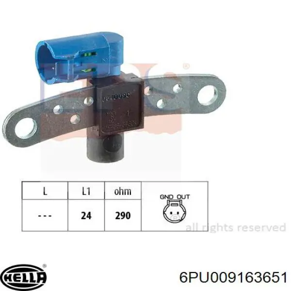 6PU 009 163-651 HELLA sensor de posición del cigüeñal