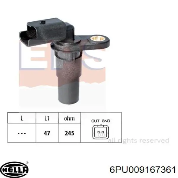 6PU 009 167-361 HELLA sensor de posición del cigüeñal