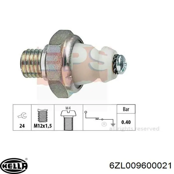 6ZL009600021 HELLA indicador, presión del aceite