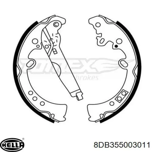 8DB355003011 HELLA zapatas de frenos de tambor traseras