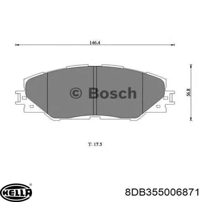 8DB355006871 HELLA pastillas de freno delanteras