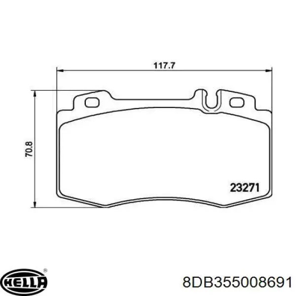 8DB355008691 HELLA pastillas de freno delanteras