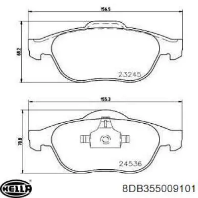 8DB355009-101 HELLA pastillas de freno delanteras