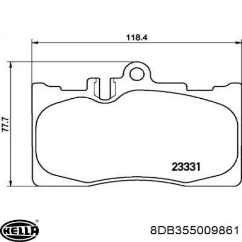 8DB355009-861 HELLA pastillas de freno delanteras