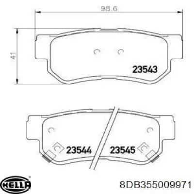 8DB 355 009-971 HELLA pastillas de freno traseras