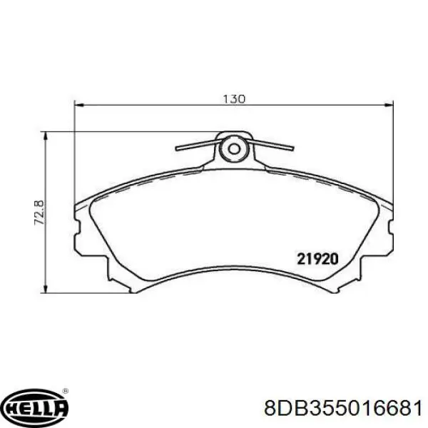 8DB355016681 HELLA pastillas de freno delanteras