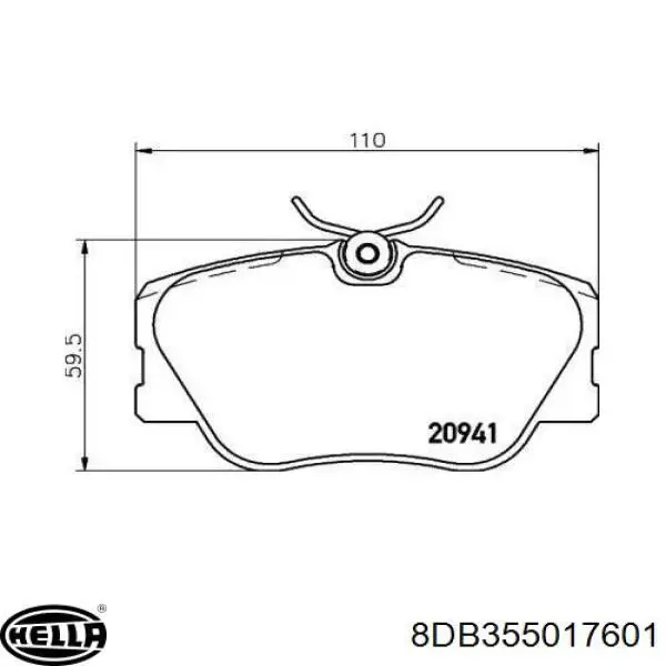 8DB355017-601 HELLA pastillas de freno delanteras