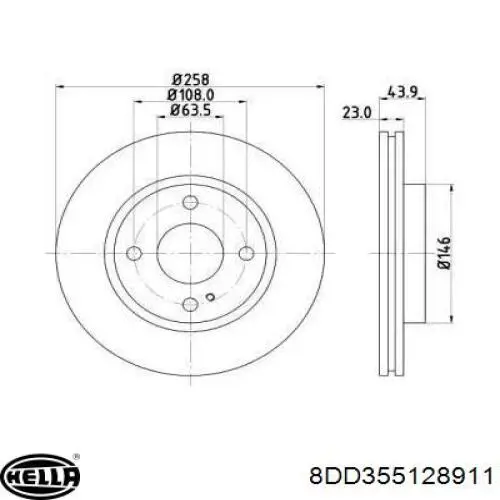 2017682 Ford freno de disco delantero