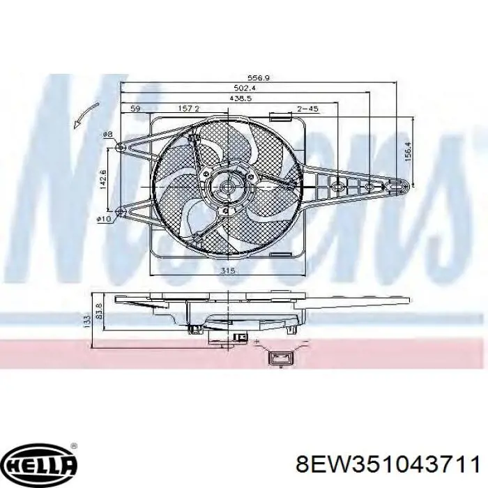  Difusor de radiador, ventilador de refrigeración, condensador del aire acondicionado, completo con motor y rodete para Alfa Romeo 146 930