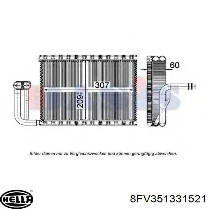  Evaporador, aire acondicionado para Peugeot 207 WA, WC