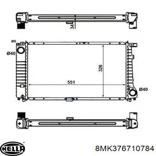 17111709434 VAG radiador refrigeración del motor