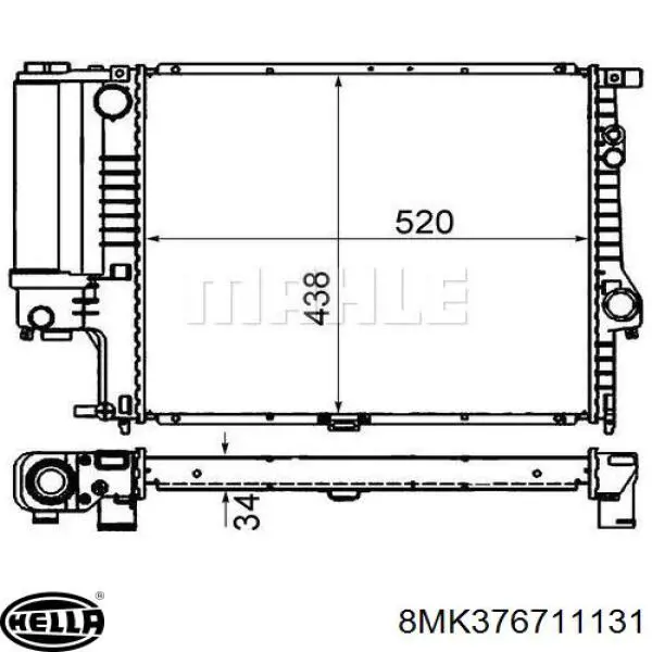 17111737762 BMW radiador refrigeración del motor