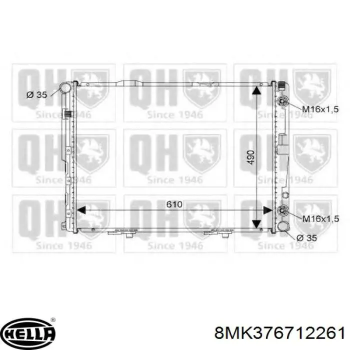 8MK376712261 HELLA radiador refrigeración del motor