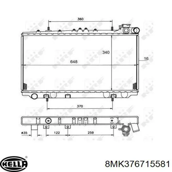  Radiador refrigeración del motor para Nissan Primera P10