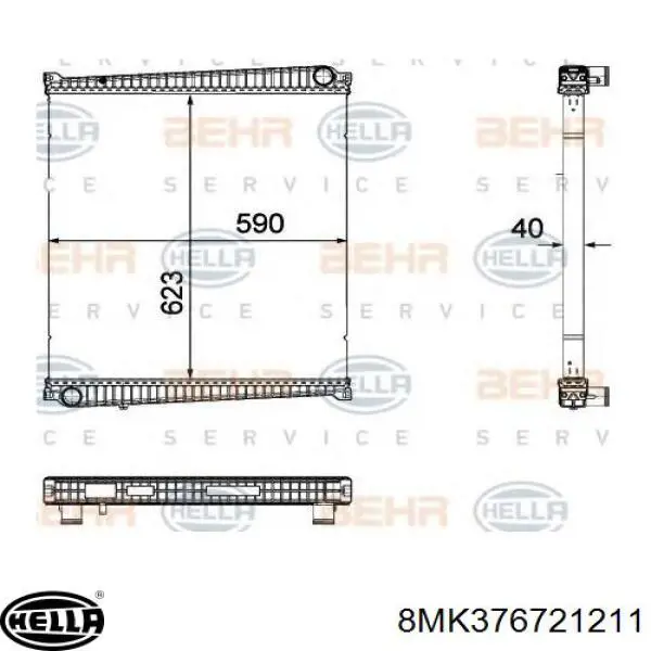 9425000903 Mercedes radiador refrigeración del motor