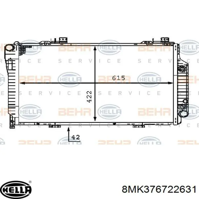 8MK376722631 HELLA radiador refrigeración del motor