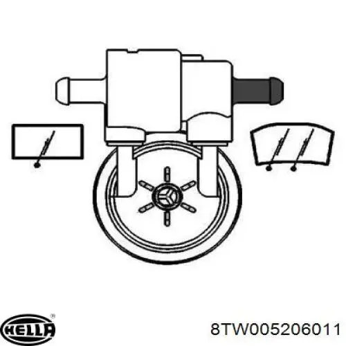 8TW 005 206-011 HELLA bomba de limpiaparabrisas delantera/trasera