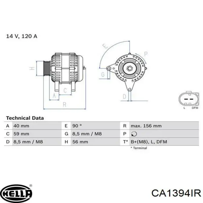 CA1394IR HELLA alternador