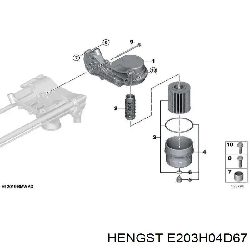 E203H04D67 Hengst filtro de aceite