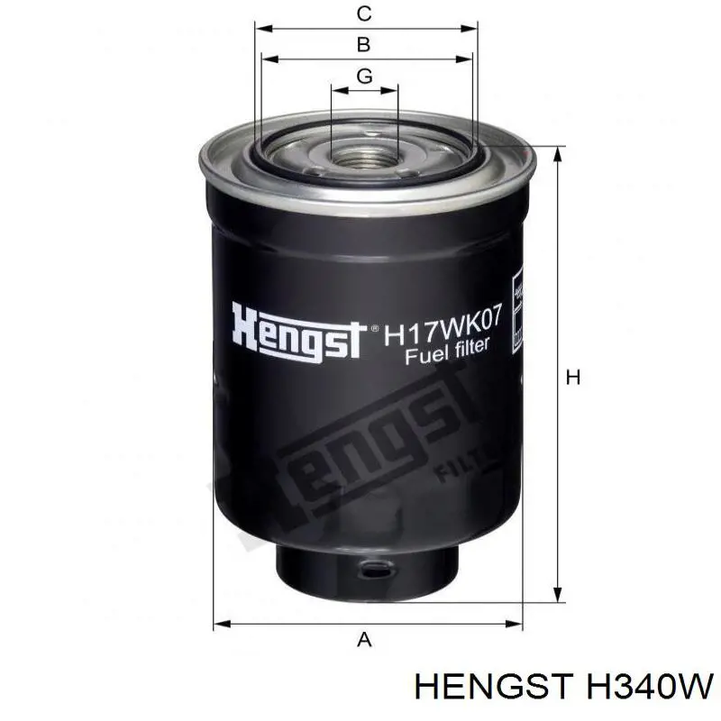 H340W Hengst filtro de aceite