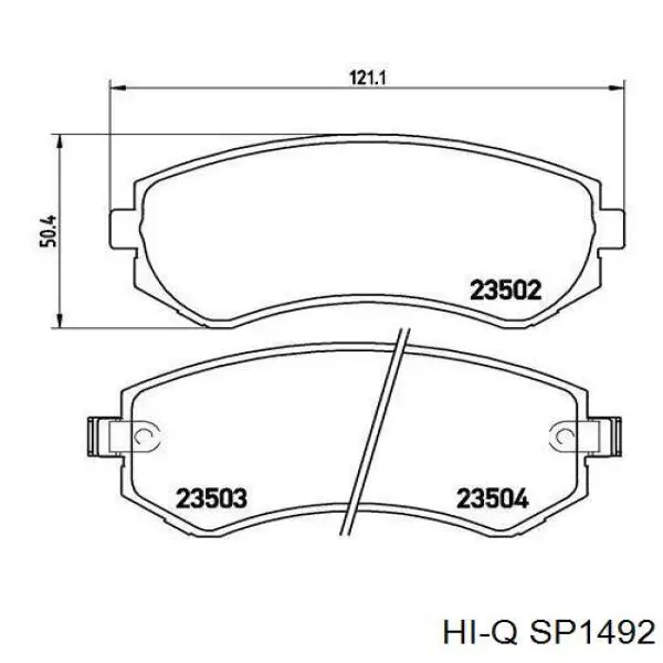 SP1492 Hi-q pastillas de freno delanteras