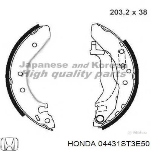 04431ST3E50 Honda zapatas de frenos de tambor traseras