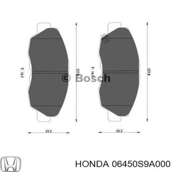 06450S9A000 Honda pastillas de freno delanteras