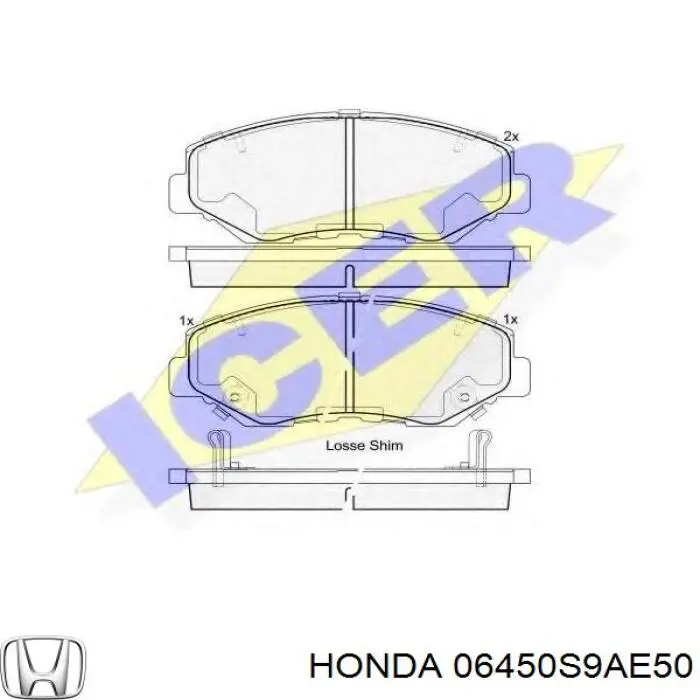 06450S9AE50 Honda pastillas de freno delanteras