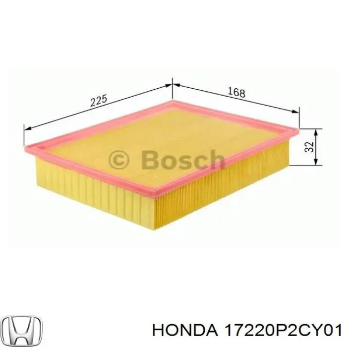 17220P2CY01 Honda filtro de aire