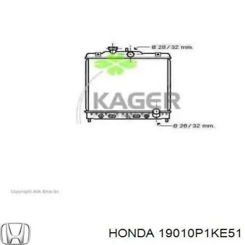  19010-P1K-E51 Honda radiador refrigeración del motor