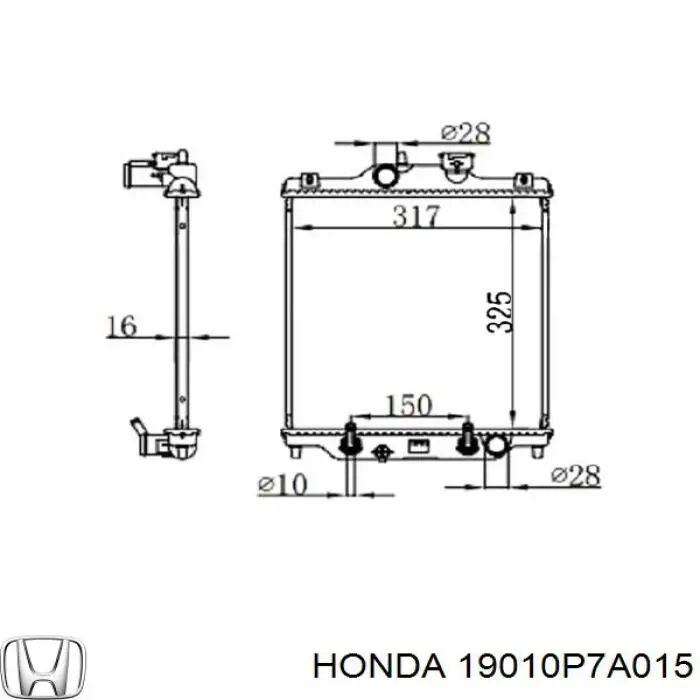  Radiador refrigeración del motor para Honda Logo GA3