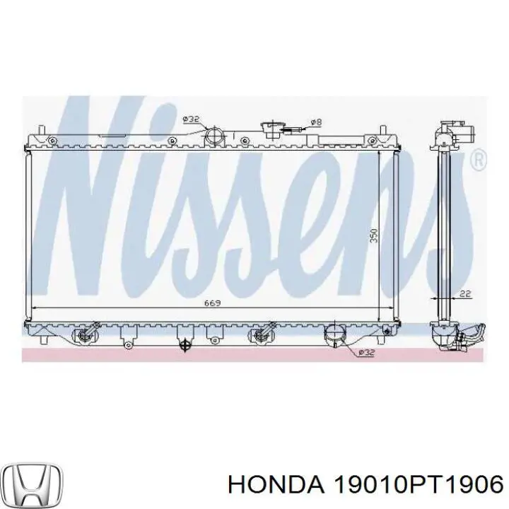 19010PT1906 Honda radiador refrigeración del motor