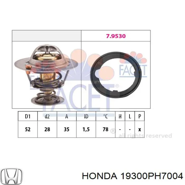 19300PH7004 Honda termostato, refrigerante