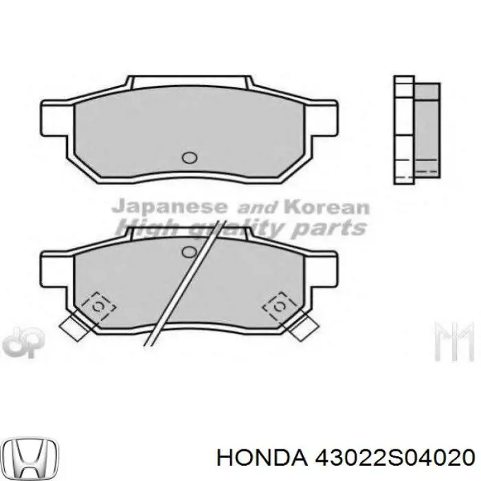 43022S04020 Honda pastillas de freno traseras