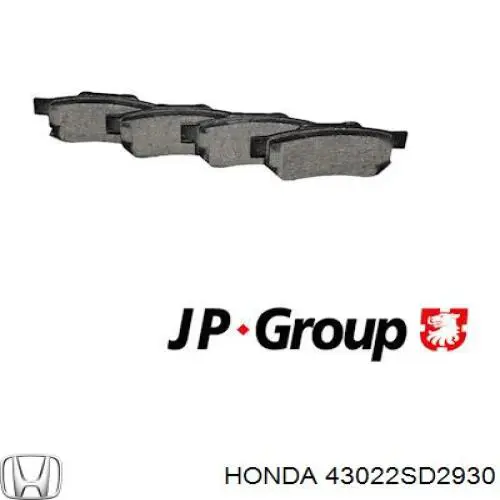 43022SD2930 Honda pastillas de freno traseras