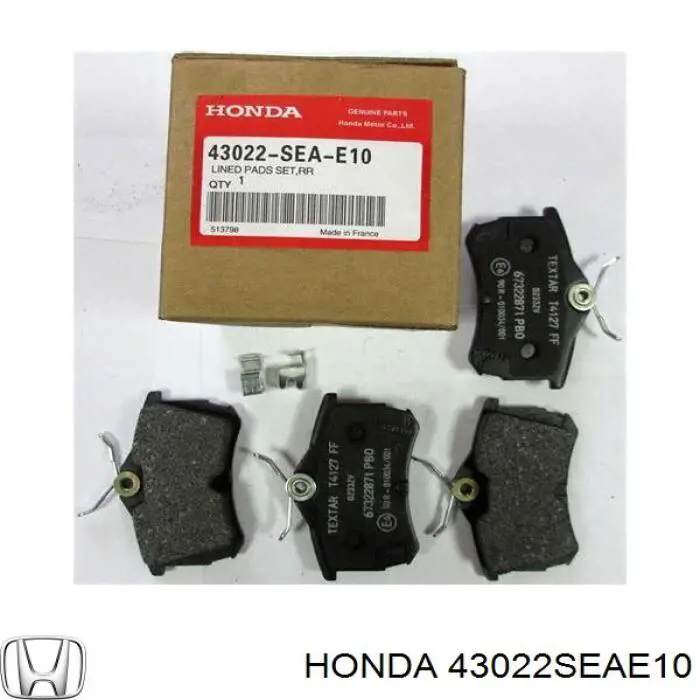 43022SEAE10 Honda pastillas de freno traseras