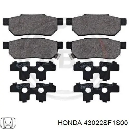 43022SF1S00 Honda pastillas de freno traseras