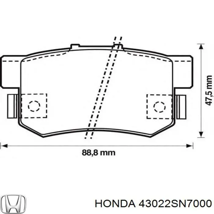 43022SN7000 Honda pastillas de freno traseras