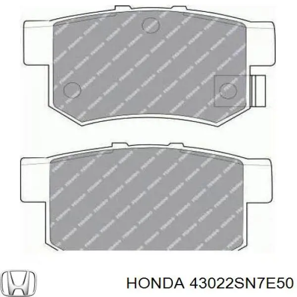 43022SN7E50 Honda pastillas de freno traseras