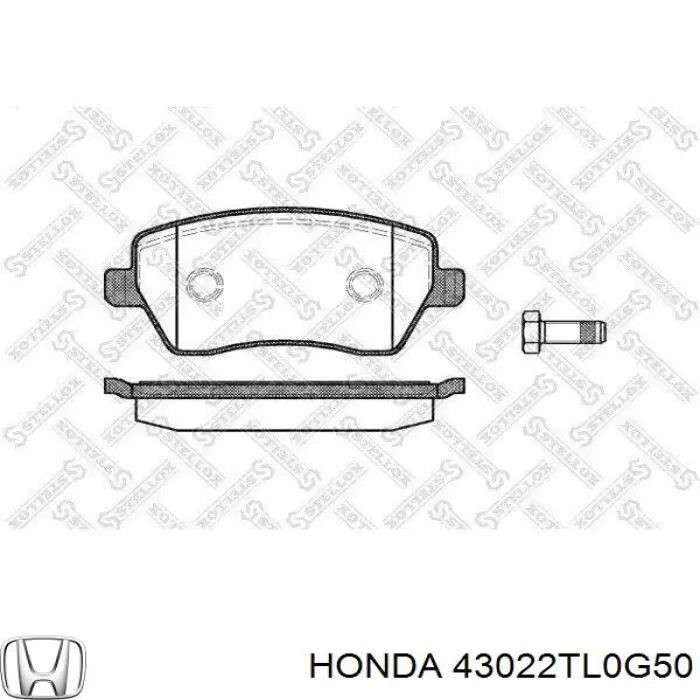 43022TL0G50 Honda pastillas de freno traseras